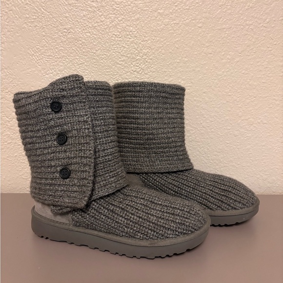 UGG Gray Knit Ankle Boots - Picture 3 of 4